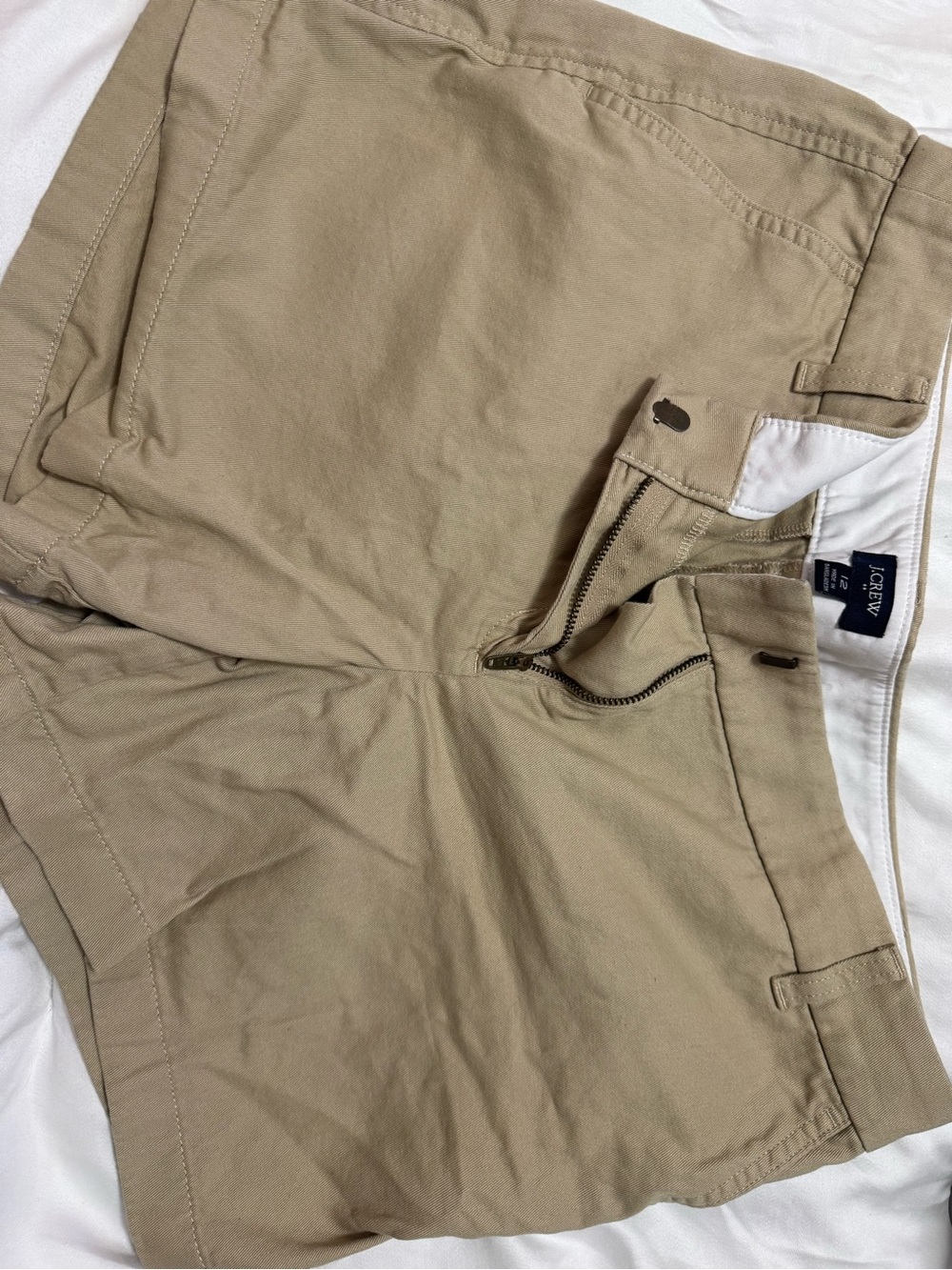J. Crew Women’s  Flat Front Chino Shorts in Tan